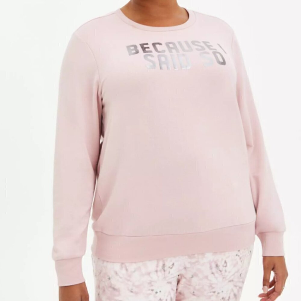 Torrid Terry Long Sleeve Lounge Sweatshirt 3 NWT Graphic Mauve